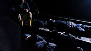 Blockade auf Kohlebahn