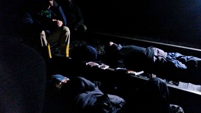 Blockade auf Kohlebahn